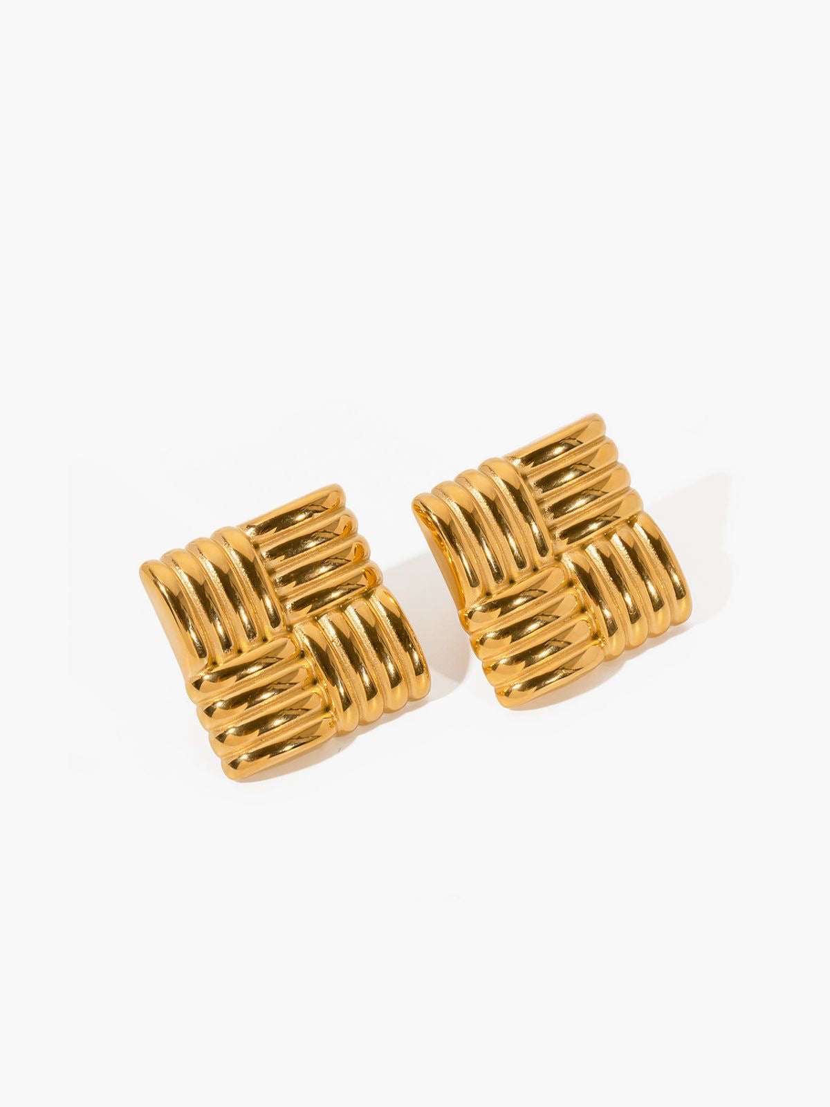 HAILEY SQUARE EARRINGS-GOLD
